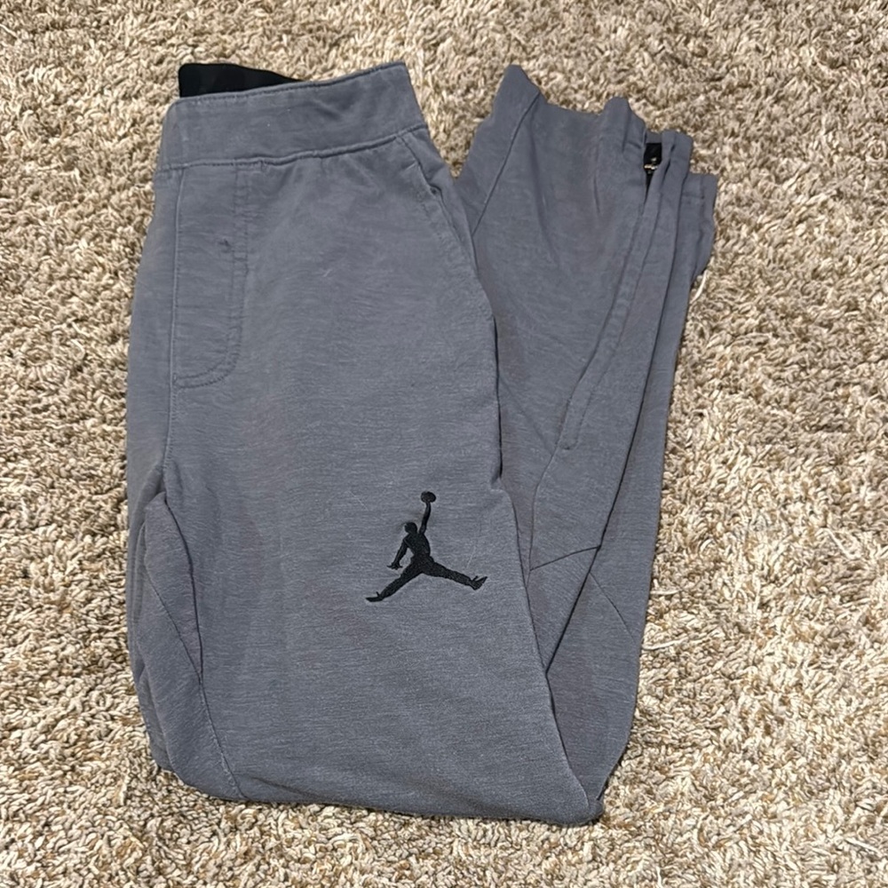 Gray Joggers with Black Logo